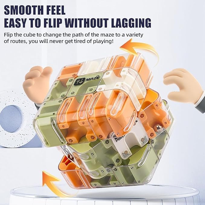 Large Labyrinth 3D Puzzle Maze Cube, 3D Puzzle Maze Games, Rubik Race Game, Engaging Brain Teaser Toy for Stress Relief & Logic Development, Educational Focus Game Gift for Adults Teens (1PC)