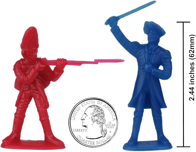 BMC Revolutionary War Plastic Army Men - 34 British, American, French Soldiers