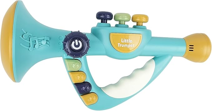 Musical Instruments Toys for Kids, Toddlers Little Trumpet and Baby Educational Toy for Girls & Boys Ages 1-3 (Blue)