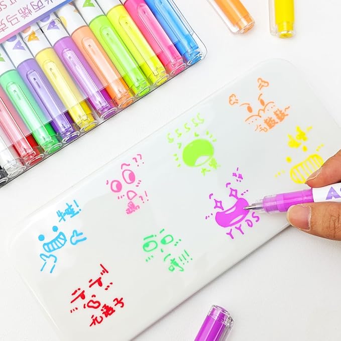168 Colors Acrylic Gel Pens, 3D Acrylic Paint Pen with 1.0mm Bullet Tip, Gel Pens for Coloring Books, Black Paper, Glass, Fabric, Card Making, Art Crafts Supplies