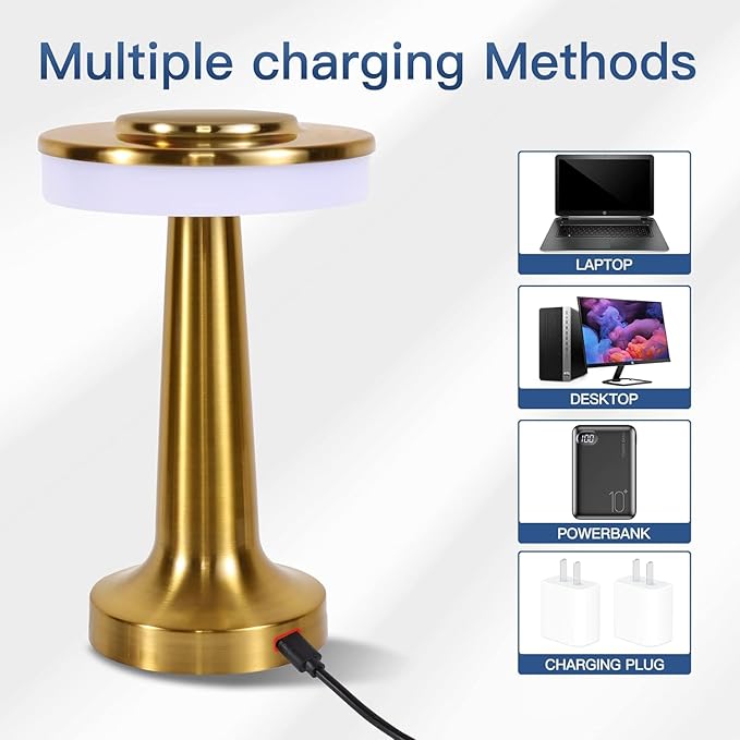 Table Lamp Desk Lamp, Table Sensor Control Beside Lamps, Kids Night Light with Stepless Dimming & Charging Completed Tip Light & 3 Colors Changing