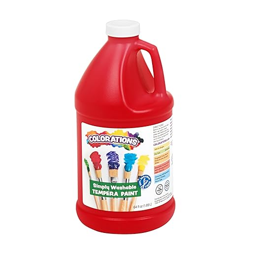 Colorations Paraben-Free Simply Washable Tempera Paint for Kids - 1/2 Gallon Value Size, Vibrant Red. Non-Toxic and Made in The United States