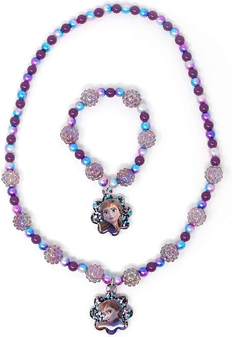 LUV HER Girls Jewelry Set - Dress Up Toy Jewelry Box Set with Bead Necklaces, Bracelets, and Rings - Frozen Play Accessories - Ages 3+