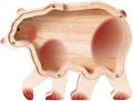 Wooden Bear Piggy Banks for Kids, Cute Unbreakable Money Coin Bank Jar, Safe Money Box, Transparent Saving Jar, Birthday Anniversary Baptism Gifts for Boys Girls Toddler Bear Lovers