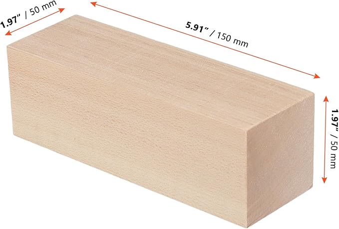 SINJEUN 20 PCS 6 x 2 x 2 Inch Basswood Carving Blocks, Natural Whittling Wood Blocks, Smooth Wooden Craft Blocks Ideal for Beginners and Artists