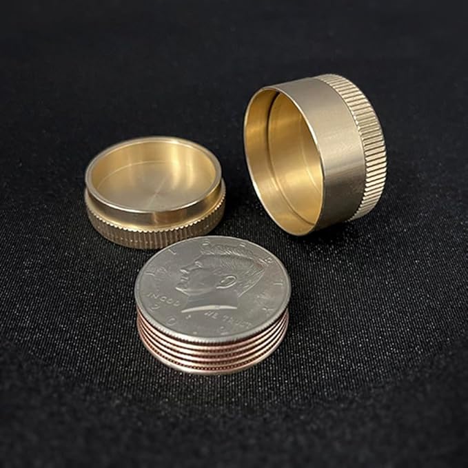 Dynamic Coins Copper Box,US Half Dollar Version Magic Tricks Gimmick Coin Vanish Magic Fly Coin Magic Close Up Street Coin Money