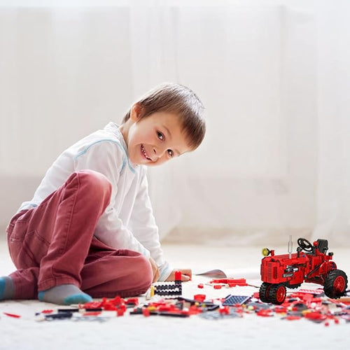 1/12 Classic Farm Tractor Toys Building Blocks Set Endless Fun for Kids with A Collection of Tractor Toys to Building Your Own 302Pcs Classic Red Farm Tractor