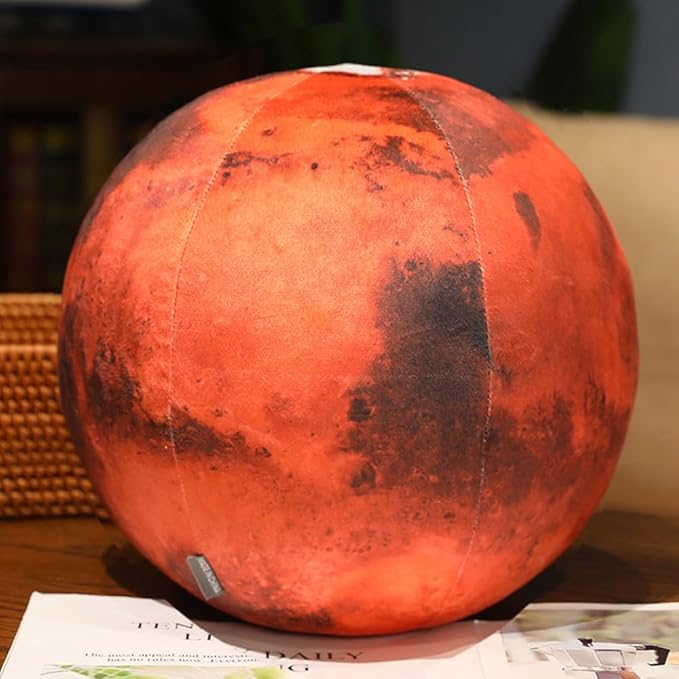 Ultra-ealistic 3D Planet,Moon,Earth,The Sun,Pillow Plush Toys,for Kids Teens Adults, for Teachers and Parents, Educational Toy Learning, 10.6 in (Mars)