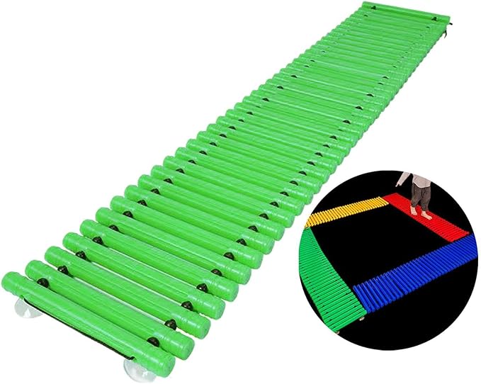 Balance Path Board Balance Block Space Saving Stable Non Slip Edging Kindergarten Balance Trail for Outdoor Indoor, Green