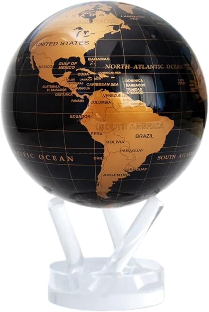 MOVA Metallic Black and Gold Globe 6"