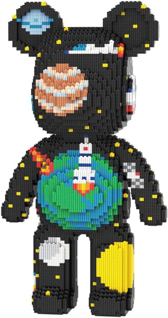 PIANTION Animal Space Travel Bear Micro Building Blocks Set(6000PCS XQ012) 16.9in High Series,Gifts Suitable for Adults