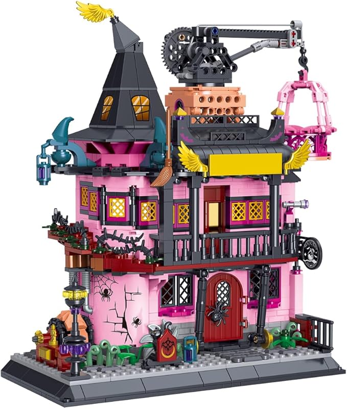Architecture Magic Laboratory Building Block Set, 1022 Pieces, Halloween Haunted House Construction Toy, Educational Gift for Kids and Adults