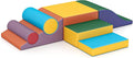 MU Soft Climbing Toys for Toddlers, Soft Foam Climbing Blocks, PU Leather Gym Climb & Crawl Soft Activity Playset, Indoor Climbing Toys Equipment for Kids and Children, Classic Yellow