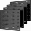 Peg Board,4 Pack Metal Pegboard Panels,Black Pegboard Wall Organizer,16"x12" Heavy Duty Peg Boards for Walls,Tools,Garage,Office,Kitchen