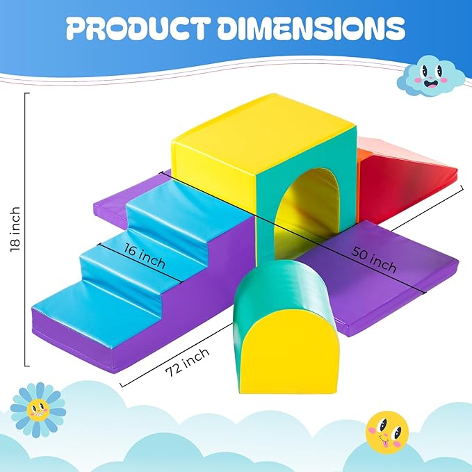 New Bounce Toddler Climbing Toys - Soft Play Set for Kids - Foam Climbing Blocks - Safe Soft Gym Equipment - Great for All Ages
