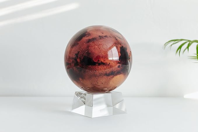 MOVA Mars Globe – 6” Rotating Planet Model for Space Decor and Astronomy Gifts | Solar-Powered Motion | No Batteries or Cords Needed