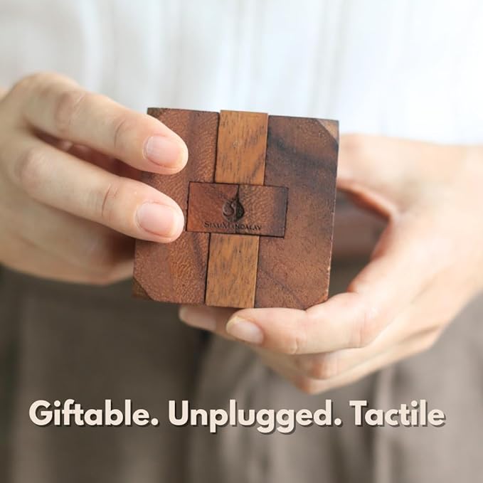 Hidden Passage Wooden 3D Mechanical Puzzle for Adults – Brain Teaser Game | Desk Toy | Handmade Interlocking Wood Puzzle | Mind Teaser Logic Challenge Toy by SiamMandalay