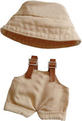 17cm Clothes Set(NO Doll), Hat & Overalls Set for 17cm Accessories Suit,Cute Stylish Clothing Suit for Doll Dress up (Khaki)