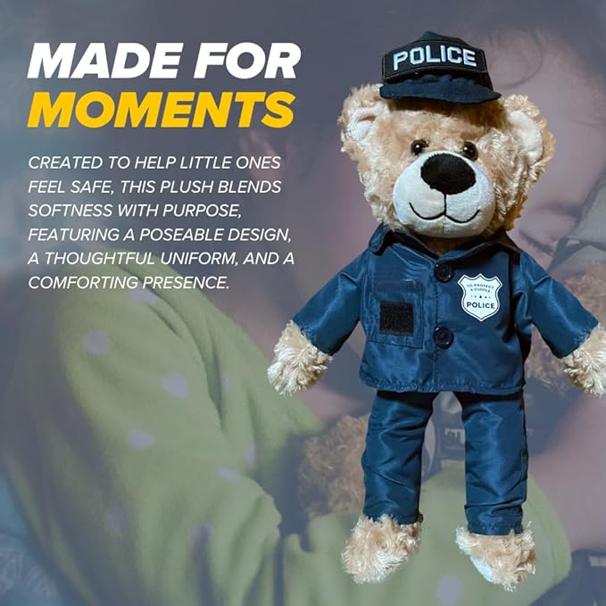 ZZZ Bears SGT Sleeptight Police Teddy Bear, Comforting Gift for Police Kids, Provides Comfort & Sense of Security During Separation