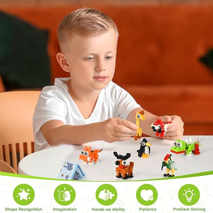 30 Packs Building Blocks Party Favors for Kids, Mini Animals Building Block Sets for Classroom Prizes Birthday Goodie Bag Fillers Valentines Easter Gifts for Kids Boys Girls 4+ Year