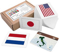 CARDDIA | Collection of Country Flags Educational Flashcards | 242 Flags with Country Names, Territory Shapes, Capitals & Continents | Durable & Portable | Perfect for Geography Gifts