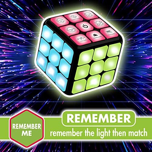 UNIQUE KIDS Flashing Cube Electronic Memory & Brain Game | 7-in-1 Handheld Game for Kids | STEM Toy for Boys & Girls | Fun Gift Toy for Ages 6-12