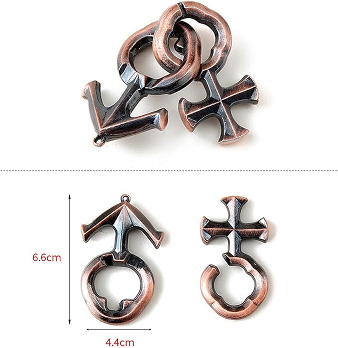 FantasyDay 15 Pcs Brain Teaser Puzzle,Metal Puzzle, Unlock Interlock IQ Test Game, Magic Trick Toy Gift for Kids and Adults