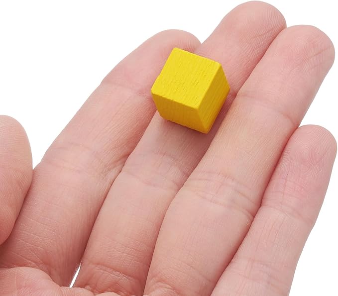 uxcell 300Pcs Wood Blocks for Crafts, 1cm Unfinished Wood Cube Solid Wooden Blank Square Block for DIY Craft Projects Personalized Gifts, Yellow