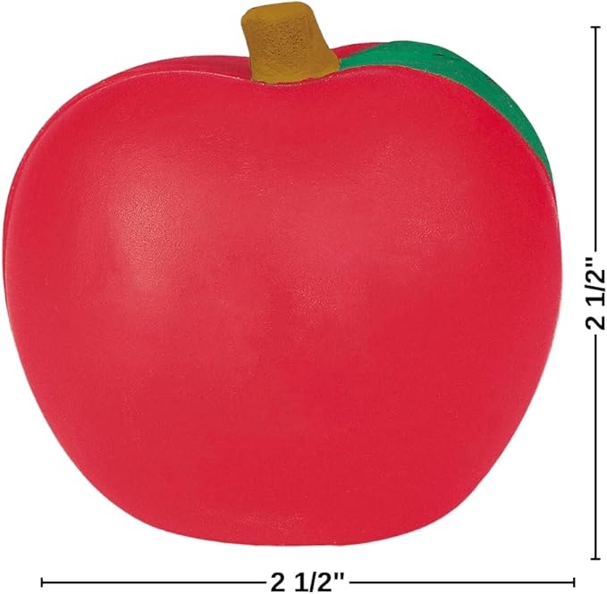 Fun Express Apple Shaped Squishy Stress Balls 12 Pack - Premium Fidget Toys for Adults & Kids | Party Favors, Classroom Prizes & Goodie Bag Stuffers | Sensory Squeeze Toys for Stress Relief