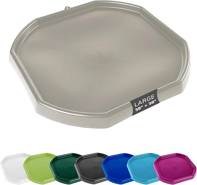 MEKA Tuff Tray for Sensory Play, Sensory Tray for Kids, Toddler Water Table, Tuff Spot Sensory Bin for Toddlers (Grey, Large (38" x 38"))