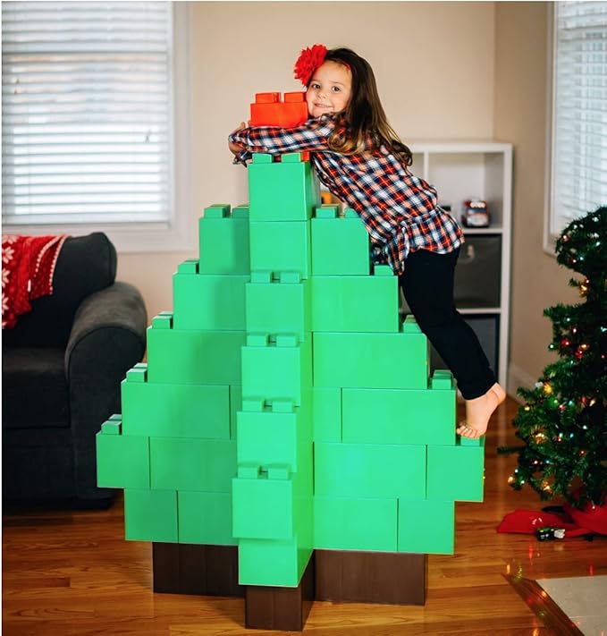EverBlock 12' x 6' Full Size Plastic Modular Bulk Pack | Giant Building Blocks | Easy to Connect & Reuse | Indoor & Outdoor Use | Build Displays & Structures | Green