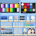 Face Painting Kit for Kids & Adults,18 Color+15 Color Non-toxic Water Activated Face Paint Palette,Halloween Makeup Kit.Ideal for Halloween,Carnival,Cosplay,Party,Arty Stage Makeup.