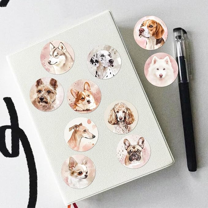 500 Pcs Cute Dog Stickers Puppy Decals Waterproof Decals for Laptop, Water Bottle,Phone, Luggage, Teens Boys Girls Birthday Party Supplies Decoration