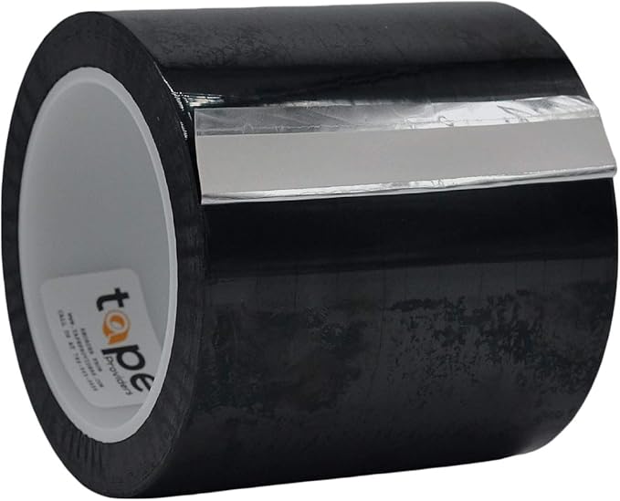 WOD MPFT2 Black Metalized Polyester Mylar Film Tape with Acrylic Adhesive, 4 inch x 72 yds. Vibrant Mirror Black Tape, Decor Tape for Detailing Accent Wall, Graphic Arts, Car and Boat Trim