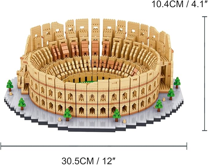 Italy Rome Colosseum Micro Brick Building Set (5594 Pieces) – Landmark Model Educational Toy Gift for Kids and Adults