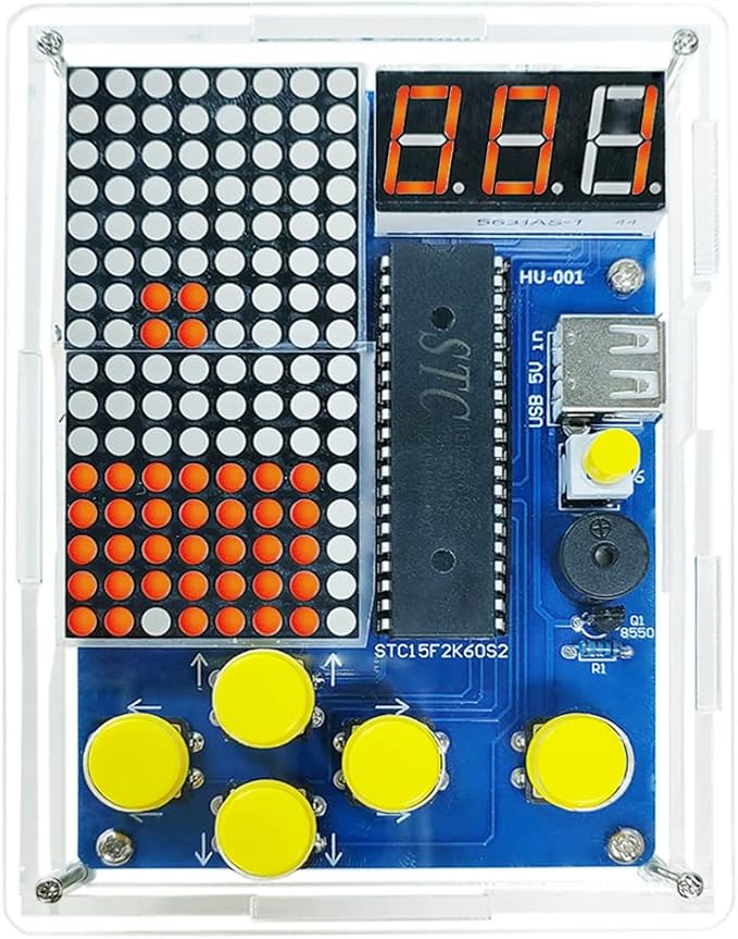 Gikfun Soldering Practice Kit with 4 Retro Games - DIY Electronics Project for STEM Learning, School, Home w/ Acrylic Case EK1987 (Pack of 2)