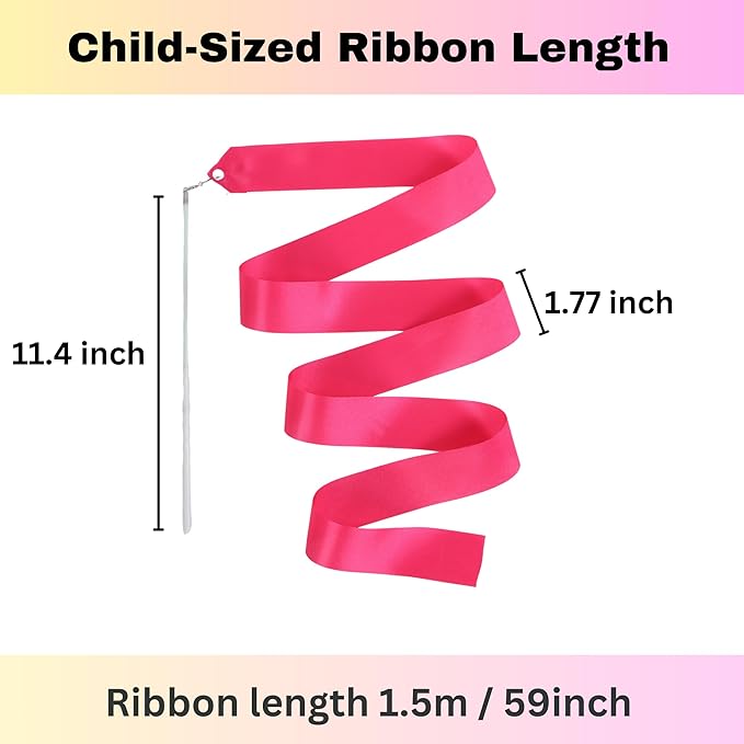 Ribbon Dancing Wands 20pcs Pack, Party Favor for Girls Birthday Party Supplies, Gymnastic Party Favors for Kids Outdoor Games (Mixed Color with White Handle, 20pcs set)