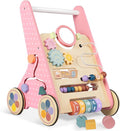 Wooden Baby Walker with Wheels, Baby Push Walkers for Girls 6-12 Months, Push Toys 1 Year Old Girl Small Size
