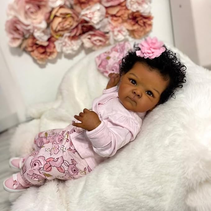 Reborn Baby Dolls Black Girls 18inch Silicone Babies Lifelike Newborn Toddler Open Eyes Realistic boy That Look Real