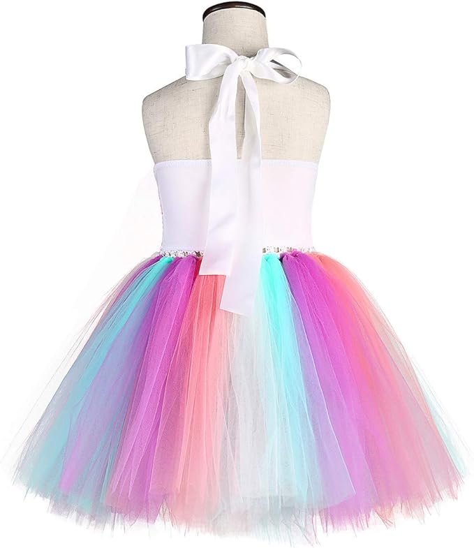 Tutu Dreams Handmade Sequin Unicorn Dress for Girls 1-10Y with Headband Birthday Dance Party Dresses