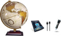 Replogle 12" Diameter Globe, USA Cartography with Raised Mountain Relief and Sturdy Hard Wood Base, Intelliglobe Pen/Book Kit, Bronze, Physical Map, Glass, Wood Base
