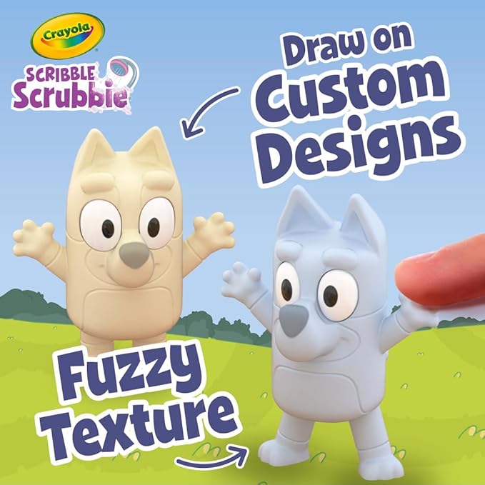 Crayola Scribble Scrubbies Bluey Poolside Playset (4ct), Washable Bluey Toy Set for Kids, Holiday for Toddlers, with Bingo, Chilli, and Bandit, Ages 3+