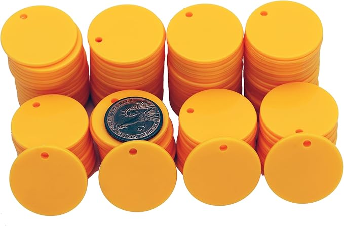 35MM with Holes, 120 Pieces per Box of Plastic Poker Chips - Perfect for Bar Activities, Teaching Games, and Customizable Accessories with Text.