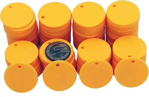 35MM with Holes, 120 Pieces per Box of Plastic Poker Chips - Perfect for Bar Activities, Teaching Games, and Customizable Accessories with Text.