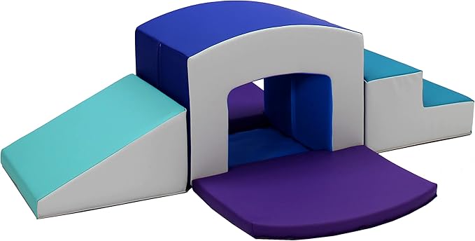 Factory Direct Partners 12825-CTPU SoftScape Playtime Grow-n-Learn Tunnel Climber Plus Pads for Toddlers and Kids (3-Piece) - Contemporary/Purple, 12825-CTPU
