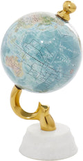 Deco 79 Aluminum Globe with Marble Base, 5" x 5" x 10", Blue