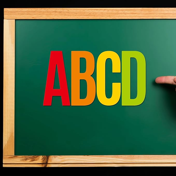 Bemeol 190 Pcs 35 Sheets Bulletin Board Letters for Classroom Large 6 Inch Alphabet Letter Stickers Self Adhesive Letters for Bulletin Board Display Home School(Colorful)