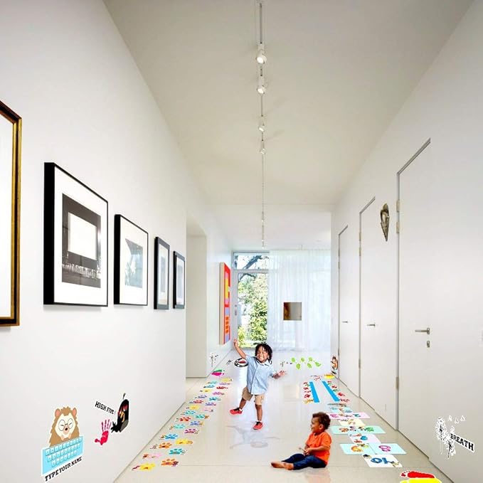 Classroom Decor Sensory Path Decals for Floor & Wall - Alphabet ABC Hop & Walk Footprint Hopscotch Floor Stickers for Boosting Gross Motor Skills