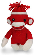 Plushland Adorable Sock Monkey, The Original Traditional Hand Knitted Stuffed Animal Toy Gift-for Kids, Babies, Teens, Girls and Boys Baby Doll Present Puppet 6 Inches (New Red)