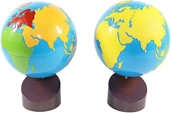 Montessori Geography Materials Globe of World Parts/Continents Preschool Early Educational Equipment Kids Culture Learning Toys Know World Globe (Multicolor)